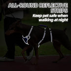 PUPTECK Escape Proof Dog Harness with Padded Handle, No Pull Pet Vest Harness Durable Reflective for Medium Large Dogs Walking Training and Running, Navy Blue, L