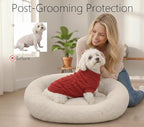 Small Dog Sweater, Soft Breathable Knit Pet Clothes for Spring Transition, Lightweight Puppy Outfit for Chihuahua, Yorkie, Pug; Stylish Red Doggy Apparel for Morning Walks (Red, M)