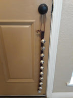 Warner Arctic Sleigh Bells Decorative Leather Strap Door Bells USA (15" with 5 Bells, Black Leather with Brass Bells)