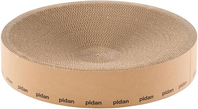 pidan Cat Scratcher Cardboard, Round Cat Scratchers Bed for Indoor Cats Scratching Board,A-Grade Corrugated Base Paper,Safe Glue (Round Type)