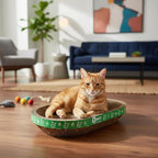 Cat Scratcher Lounge Cardboard Bed – Sturdy Oval Shape for Claw Care and Comfort