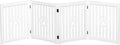 4 Panel Dog Gate - White - Foldable Wooden Freestanding Pet Gate, 80" L x 23.6" H, for Doorways, Halls & Stairs, 360 Degree Rotated Hinges