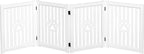 4 Panel Dog Gate - White - Foldable Wooden Freestanding Pet Gate, 80" L x 23.6" H, for Doorways, Halls & Stairs, 360 Degree Rotated Hinges