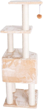Armarkat 3 Levels Real Wood Cat Tower for Kittens Play 48 Height Beige A4801
