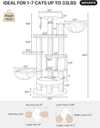 Extra Large Cat Tree for Maine Coon,65 Inches Tall Cat Tree Tower for Indoor Cats Large Adult 20 lbs,XXL Heavy Duty Luxury Sturdy Cat House with Big Hammock,Sisal Scratching Post,Condo
