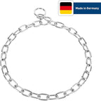 Herm Sprenger Chrome Plated Steel Fur Saver Dog Collar with Medium Link Professional Training Collar for Small Medium Large Dogs Correction Slip Chain Made in Germany (14 inches (35 cm))