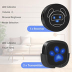 Dog Door Bell for Potty Training, Wireless Dog Doorbell Ring to Go Outside, IP65 Waterproof Touch Buttons, 55 Melodies & 1000 Feet Range