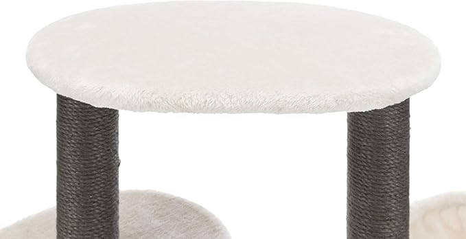 TRIXIE Moriles Cat Tower with Scratching Posts, Condo, Hammock, Padded Platform, Light Gray