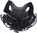Dog Bling Black Birthday Party Dress,Pet Tutu Skirt Happy New Year Wedding Dress for Small Medium Dog,Summer Dog Shirt Clothes Outfits(Small, Black)