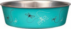 Loving Pets Bella Dog Bowls- Stainless Steel Dog & Cat Bowls - Spill Proof Dog Food Bowl, Cat Bowl, Puppy Essentials & Pet Supplies Great for Home & Travel (Small 10-20 lbs, Dragonfly)