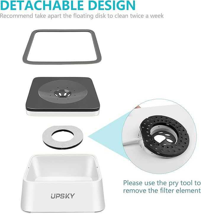 UPSKY 5PCS Replacement Filters for 2.5L/84oz，3L/101oz, 3.5L/118oz，4L/135oz, 4.5L/152oz，5.5L/186oz and 6.5L/1.6 Gallon Dog Water Bowl
