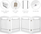 Dog Gate - 4 Panel Foldable Pet Gate Indoor for Doorways, House, Stairs, Freestanding Gate for Dogs - 80x24 -Inch Puppy Safety Fence by PAWLAND, White