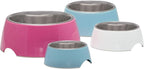 Loving Pets - Retro Bowl Dog Food Water Bowl No Tip Stainless Steel Elevated Pet Bowl No Skid Spill Proof (Large, Blue)