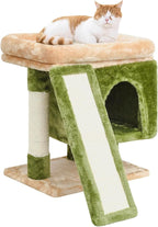 SYANDLVY Small Cat Tree for Indoor Cats, Cat Tower with Scratching Post, Modern Activity House for Large Cats, Condo with Board, Kittens Cave