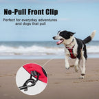 PoyPet No Pull Dog Harness, Reflective Comfortable Vest Harness with Front & Back 2 Leash Attachments and Easy Control Handle Adjustable Soft Padded Pet Vest for Small to Large Dogs (Red,XL)