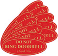 All Quality Oval DO NOT Ring DOORBELL Thank You Sign - Red/Gold Small 10 Pack