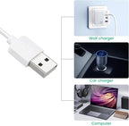 Dog Training Collar Charger Replacement for NVK and for UKE Shock Collar and Remote, 2-in-1 Magnetic Wire and Micro USB Charging Cable, 2.6 ft, White
