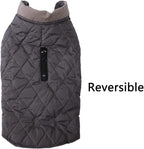 Reversible Dog Coats for Small Dogs Waterproof Warm Puppy Jacket for Cold Winter,Grey S