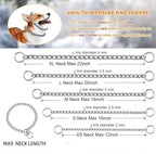 Silver Dog Chain Collars for Medium Dogs, Training Slip P Metal Link Duty Martingale Collar for XS Small Medium Large Breed Dogs,M