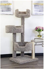 Cat Tree for Large Cats - Solid Wood & Carpet 50" Tall