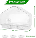Outdoor Window Bird Feeder for Cats Viewing - Clear Bird Feeder with Strong Suction Cup, Cat Perch Accessories for Entertaining Watching, L