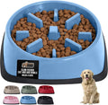 GORILLA GRIP Patented BPA Free Slow Feeder Dog Bowls, 4 Cup Interactive Puzzle Toy for Dogs and Cats Food Training Enrichment, Keeps Pets Busy and Prevents Puppy Overeating, Large Breeds, Light Blue