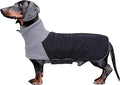 Dachshund Dog Coats Jacket fit for Dachshunds Corgi Weiner Reversible Winter Coat Padded Cotton Lining high Collar Dog Suit in Autumn Winter Black M