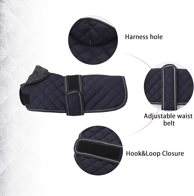 Geyecete Corgi Sweater for Dogs Warm Thermal Quilted Corgi Coat,Dog Winter Coat with Warm Fleece Lining,Outdoor Corgi Clothes Dog Apparel Navy-M