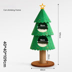Christmas Cat Tree for Indoor Cats with 2 Condos, Holiday Cat Activity Center with Sisal Scratcher, 40cmx109cm (15.75x42.91 inch)