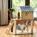 Deluxe Large Cat Tree with Hammock and Condo Sisal Scratching Posts Multi-Level Cat Tower for Indoor Cats Playhouse Perch Furniture