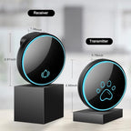 Comsmart Smart Wireless Dog Door Bell, Doggie Doorbell for Pet Potty Training Communication Go Outside Press Button with 38 Melodies 4 Volume Levels LED Flash (1 Receiver & 2 Transmitter), Black