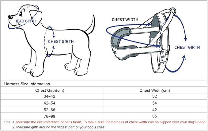 Blueberry Pet 8 Colors Soft & Comfy 3M Reflective Strips Padded Dog Harness Vest, Chest Girth 30" - 38.5", Red, Large, Nylon Adjustable Training Harnesses for Dogs