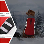QBLEEV Warm Reflective Winter Jacket, Waterproof Windproof Turtleneck Clothes for Cold Weather, Fleece Snowsuit Christmas Vest Pet Apparel for Small Medium Large Dogs 3XL