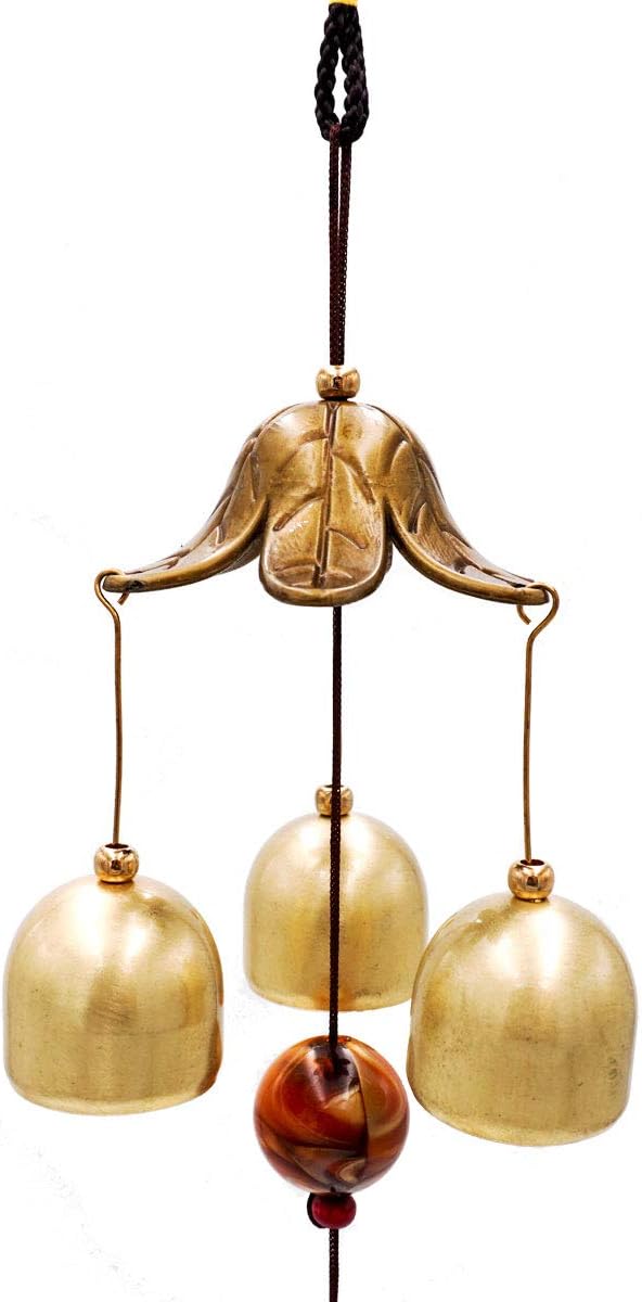 3 Bells Lucky Wind Chimes Feng Shui Wind Bell for Good Luck Home Garden Hanging Decoration Gift
