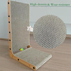 20" L-Shape Couch & Wall Cat Scratch Protector - Vertical Cat Scratcher and Scratching Post for Indoor Cats, Leans Against Furniture with Bell, Catnip & Toy Wand, High-Strength Cardboard