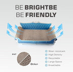 Sofa Shaped Cat Scratching Boards,Cat Scratcher Couch,Extra Large Cat Scratcher Bed 27.5inch for Large Cats Multi-Cats with Catnip(Blue)