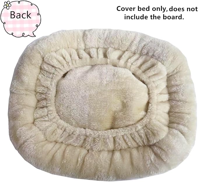 SHENGOCASE Cat Tree Tower Accessories Replacement Parts Top Bed Cover Cushion for Cat Perch with Elastic Band (11.8" x 11.8", Beige)