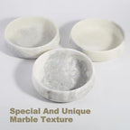 White Dog Bowl, Marble Dog Food Bowl, Non-Slip Water Dish Large, Heavy Duty Pet Bowl for Large Dogs, African Natural Marble, Holds 6 Cups(6lbs)
