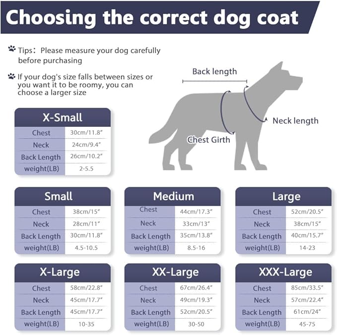 SAWMONG Fleece Hoodie, Windproof Waterproof Dog Coat with Fleece & Cotton Lining, Warm Jacket for Cold Weather Vest for Large Dogs