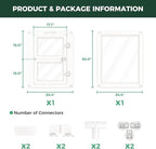 FXW AuraSpace Acrylic Indoor Whelping Box Add-On Panel Set, 30 Inch, 2 Panels, Includes 1 Split Gate + 1 Panel Only, for Newborn Puppies, White