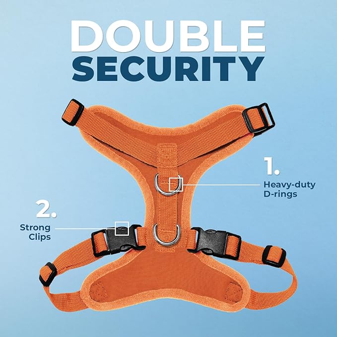 Voyager Step-in Pet Harness - All Weather Mesh, Adjustable Step in Harness for Cats and Dogs by Best Pet Supplies - Orange, XS