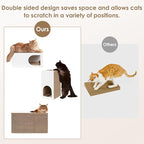 EHEYCIGA Cardboard Cat Scratcher House, 23-Inch Corrugated Cat Scratcher for Indoor Cats, Extra Large Scratching Board Pad, White