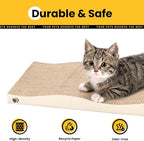 Cat Scratcher, Durable Scratch Pad, Corrugated Cardboard Scratching Board for Indoor Cats, Heavy Duty, Double-Sided Usability, Recyclable, with Catnip, 2 Pack