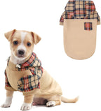 Plaid Dog Hoodie: Warm Sweatshirt with Hat, Leash Hole, Soft Fleece Pullover for Small to Large Dogs