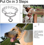 Darkyazi Durable Pinch Collar Stainless Steel Dog Adjustable Pet Training Collar for Medium Large Dogs (X-Large (Pack of 1), Silver)