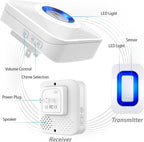 Fosmon WaveLink Door Chime Driveway Alarm Guard Wireless Motion Sensor (500 Feet, 58 Tunes, 5 Volume Levels, LED Indicators) Motion Detector Home/Business/Store Entrance Alert (1 Receiver + 1 Sensor)