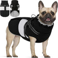 KOESON Dog Coat, Warm Dog Winter Jacket with Harness, Waterproof Pet Cold Weather Coats with Fleece Lining, Reflective & Windproof Snowsuit Sweater for Schnauzer, Yorkshire, Dachshund, Black S