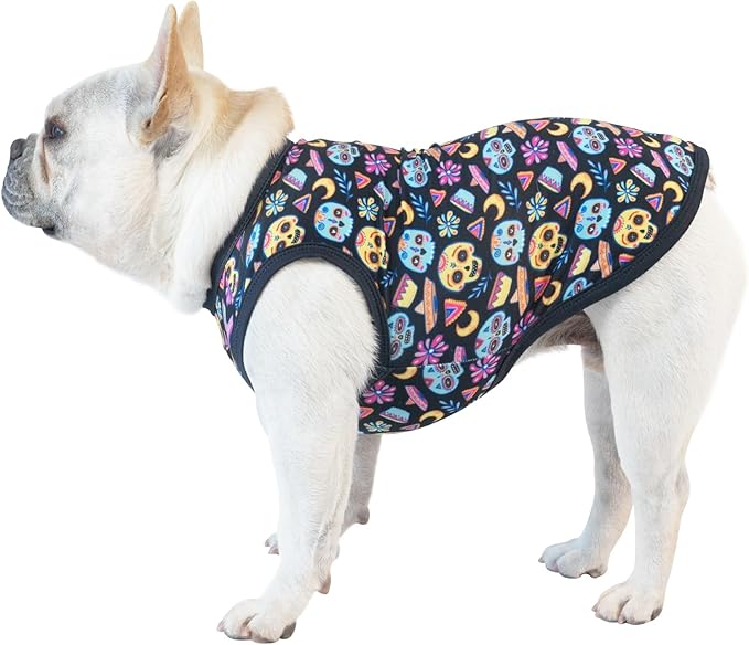 CuteBone Halloween Dog Shirts 2-Pack Soft Pet Clothes Breathable Summer Vest for Small Puppy and Stretchy Cat Apparel 2BX07L