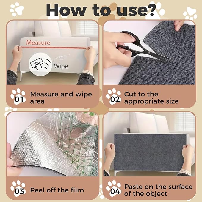 huraty Cat Scratching Mat, Cat Scratchers Pad Indoor Outdoor Cat and Kitten, Trimmable Furniture Protector Scratching Cover for Cat Tree Steps Couch Corner Wall, Beige 1 Pcs 78.7"x15.8"