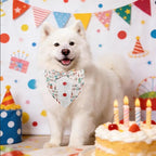 Dog Birthday Tuxedo Bandana Collar with Bow Tie, Adjustable Pet Birthday Outfit Costume for Dogs (Sizes XS-XL)